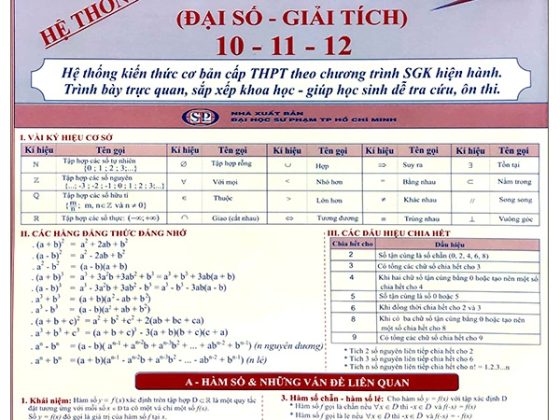 Hệ Thống Kiến Thức Toán Học (Đại Số - Giải Tích) 10-11-12 PDF